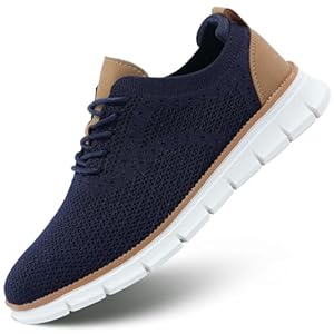 Mens Oxfords Lace-Up Lightweight Casual Walking Shoes Dress Shoes Fashion Sneakers Walking Shoes
