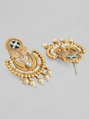 Image of Rubans Pearl Long Necklace Set Gold Plated Traditional Stylish Jewellery Gift for Women & Girls