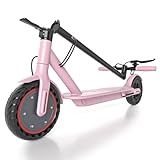 Roinside Pink Electric Scooter - 8.5' Solid Tires, 350W Motor, Up to 19 MPH and 15 Miles Long-Range Commuting Foldable E-Scooter for Adults with Dual Braking System and Smart App
