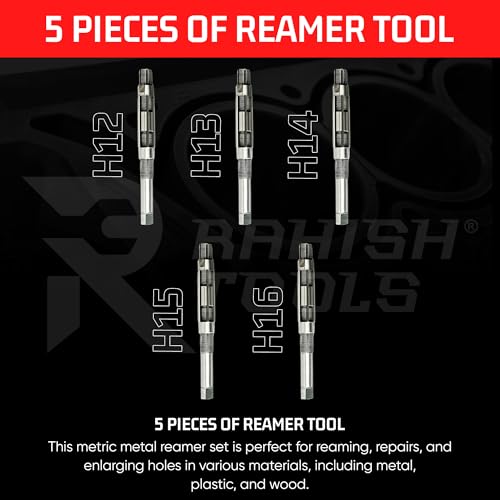 Rahish Tools Adjustable Hand Reamer Tool H12 To H16 Sizes - 1-1/16\" to 2-7/32\" Reaming Tool for Precise Hole Finishing with Carbon Steel Blades - Hand Tools Reamers for Metal & Wood - 26.98mm-56.35 mm - Thumbnail 6