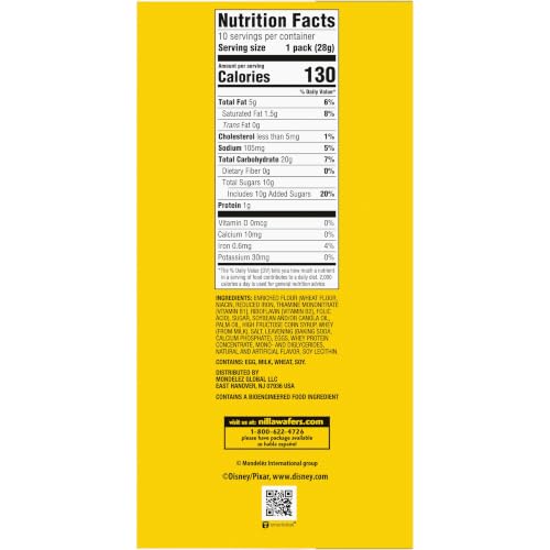 Image of NILLA Wafers Mini Vanilla Wafer Cookies, 10 Snack Packs