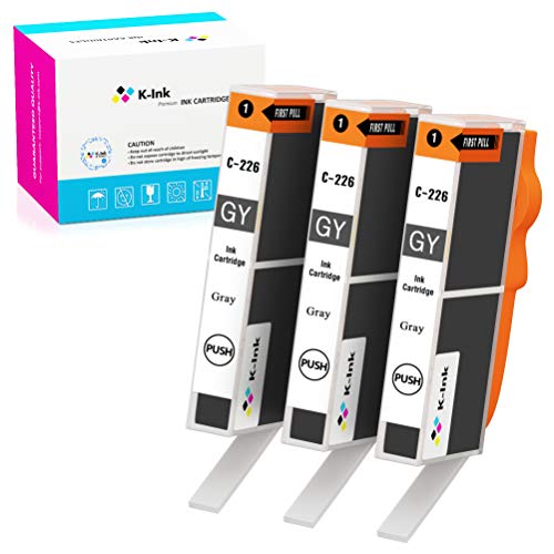 K-Ink Compatible Ink Cartridge Replacement for Canon CLI-226 CLI 226 Gray (3 Gray)