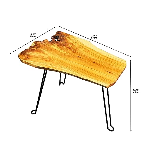 Table pliable Live Edge pour optimiser les petits salons sans outils