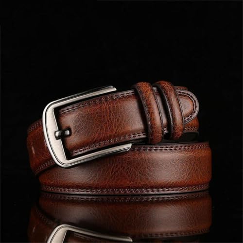 Men’S 3.7Cm Wide Genuine Split Leather Belt Solid Formal Business Waistband Designer Strap4