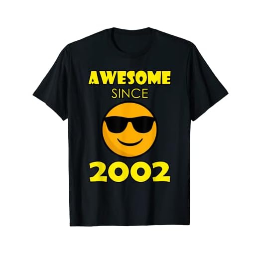 Awesome Since 2002 Cool Emoticon 16 cumpleaños camisa Camiseta