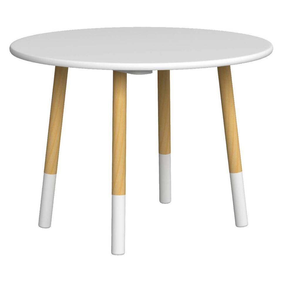 URBNLIVING Kids Wooden Portable White Table, Lightweight and Anti-Slip, Round Seat for Toddlers, Small Children, Home Decor for Desk, Nursery, Kitchen, Bedroom, Play Room Furniture