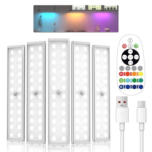 Under Cabinet Lighting ,15 Colors Motion Sensor Light Indoor Night Lights with Remote,58LED RGB...