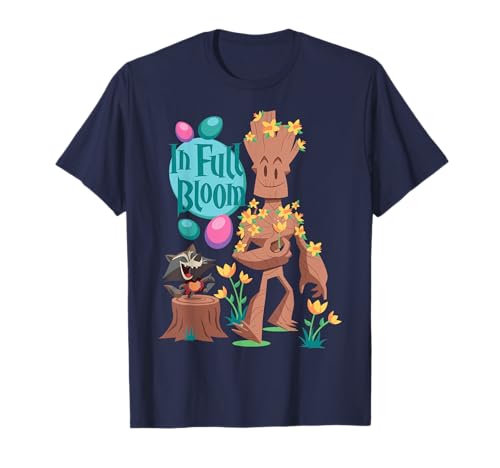 T-shirt Marvel Rocket & Groot de Pâques en coton pour fan de bandes dessinées