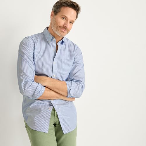 Lands' End Men's Tailored Fit No Iron Solid American-Grown Supima Cotton Pinpoint Buttondown Collar Dress Shirt4