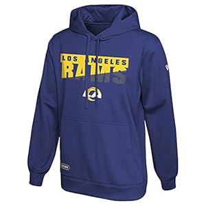 New Era NFL Men’s Scoreboard Pullover Performance Hoodie, Pro Football Fleece Hoodie, Los Angeles Rams, Medium