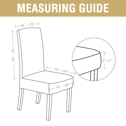 H.VERSAILTEX Velvet Dining Chair Covers Stretch Chair Covers for Dining Room Set of 6 Parson Chair Slipcovers Chair Protectors Covers Dining, Soft Thick Solid Velvet Fabric Washable, Taupe - Image 3