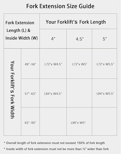 Garvee Forklift Fork Extensions with Tire Chain, 84" Length 4.5" Width Pallet Fork Extensions, Heavy Duty Sliding Forklift Attachment, 1 Pair Fork Extensions for Forklift, Red