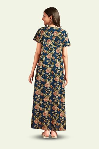 Image of NIHSAMAH Cotton Nighty for Women - Printed Stylish Night Gown, Comfortable Sleepwear Long Nightwear, Maxi