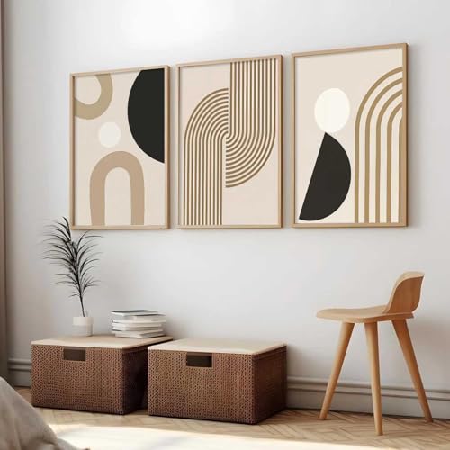 Image of kotart Boho Art Home Decoration Painting | Paintings With Frame For Living Room Bed Room Hotel Wall Decor Digital Reprint Set of 3 (10X13 inch)