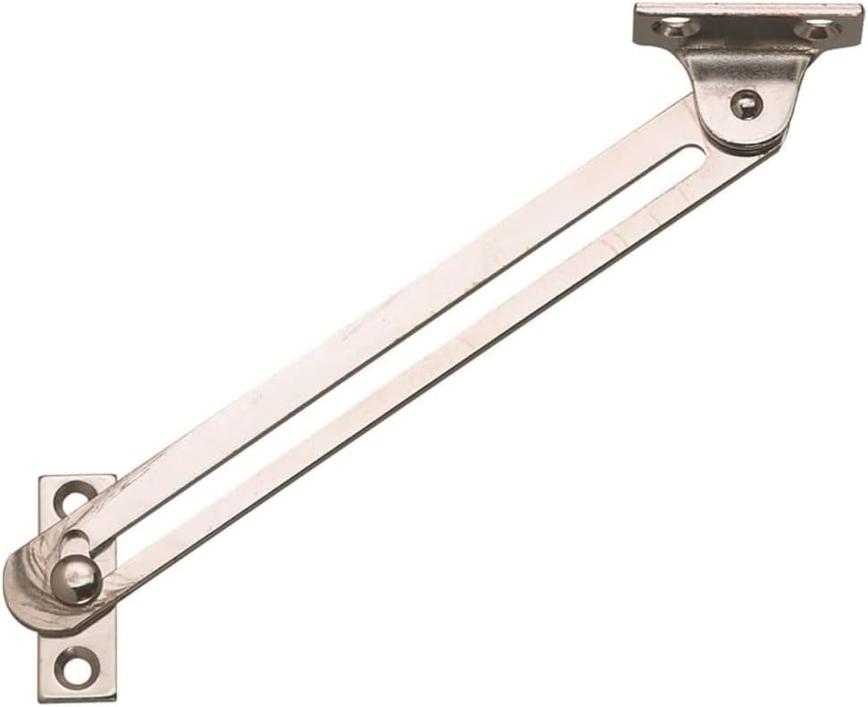 Cabinet Lid Stay with Guide Slot Nickel Plated Right Handed
