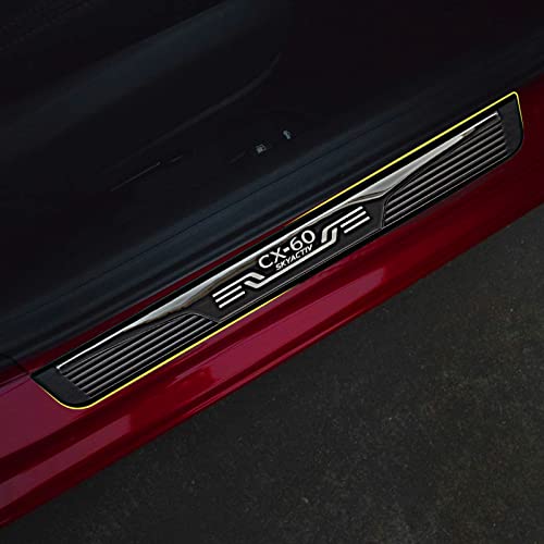 GZBFTDH Accesorios de coche Protector de umbral de puerta, compatible con Mazda CX60 2023 Kick Panels Protector de umbral, protector de entrada de puerta de piezas de automóvil Cover