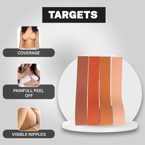 HOUSE OF BEAUTY Breast Lift Tape - Adhesive Bra Tape for Strapless, Backless, Invisible Support – Reusable, Body Tape Roll for Ladies - (Skin) 4 inch - Image 4 thumbnail