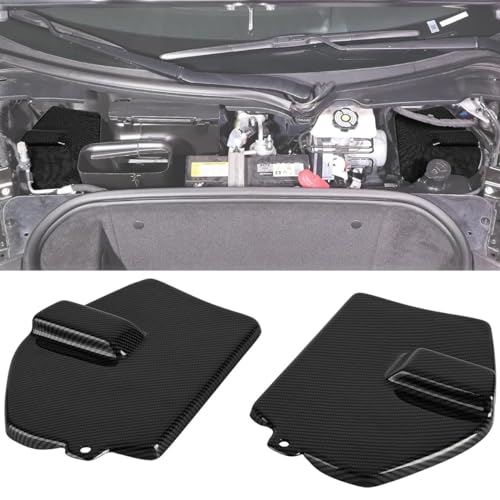 BILLFARO Front Strut Tower Covers,Carbon Fiber Painted Engine Bay Shock Protection Panel Cover Trim with Mag Ride Replacement for Corvette C8 C8.R 2020 2021 2022 2023