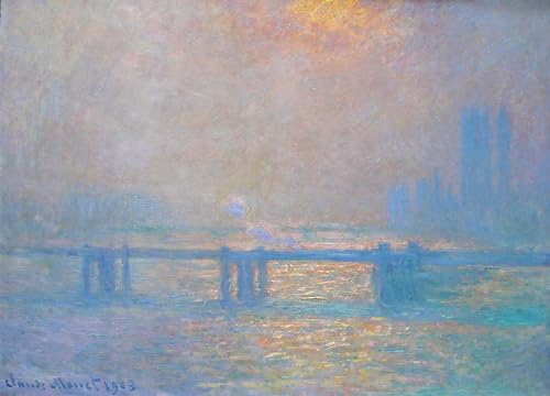 Peinture murale Monet pour habiller un mur vide salon avec une toile abstraite 60x90cm