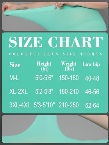 Image of HONENNA Queen Plus Size Tights Semi Opaque Control Top High Waist Stockings Nylons Pantyhose for Women 1X 2X 3X 4X 5X 6X