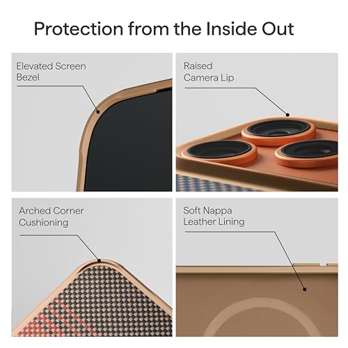 Image of pitaka for iPhone 17 Pro Max Case, Military-Grade Aramid Fiber, Sunset | Camera Control Button, Compatible with MagSafe, 1500D Aramid Fiber Woven, Slim Rugged Protection, Shockproof