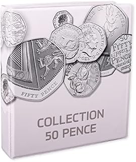 Coin Collection Album  50p London Olympic Storage Binder  Collecting Holder - Protect and Store 200 Coins - Original SCHULZ Coin Album Whit Red Dividers.