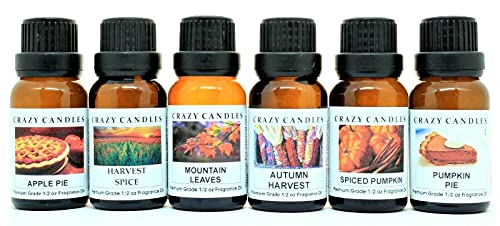 Crazy Candles 6 Bottles Set Apple Pie, Autumn Harvest,