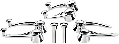 NEW BILLET SPECIALTIES POLISHED BALL MILLED STYLE DOOR HANDLES, WINDOW CRANKS, VENT WINDOW CRANKS, DOOR LOCK KNOBS FOR 1949 & LATER GM & FORD CARS, 1/2" ROUND SPLINE