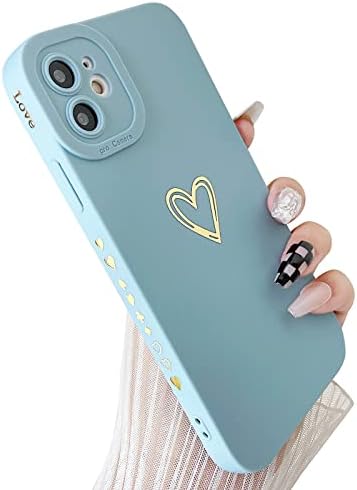 SmoBea Compatible with iphone X/Xs Case, Cute Gold Heart Pattern Phone Case for Women Girls With Side Small Love Pattern Silicone Protective Shockproof Phone Case (Red)