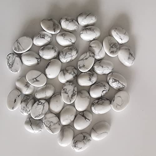 Lovionus89 18x13mm Oval Cabochons Flatback Crystal Stone Gemstones Beads for Jewelry Making DIY Pack of 10, White Howlite Turquoise - Image 4