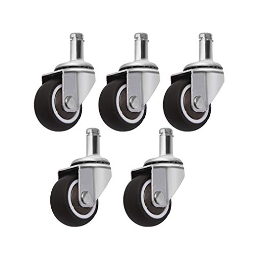 Casters Swivel Universal Wheel Office Chair Wheel 5pcs Rubber Casters for Furniture Computer Chair Table Trolley Bed Workbench Castor Heavy Duty Fitting