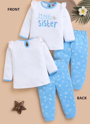 Image of LuvLap Baby Girls Regular Fit 100% Cotton Half Sleeves Girls Top CoSet Pack of 3