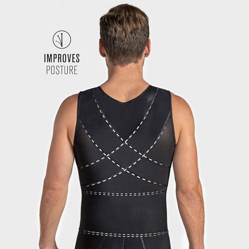 LEO Tummy Control Body Shaper for Men with Back Support - Post-Surgical Bodysuit Mens Girdle Shapewear3