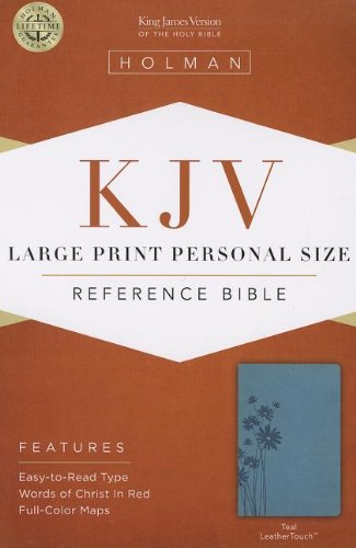 KJV Large Print Personal Size Reference Bible, Teal LeatherTouch