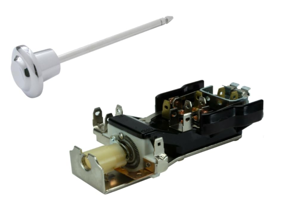 7-Terminal Headlight Switch Replacement For GM Vehicles (Buick, Chevy, GMC, Olds, Pontiac) - Fits 1967-1996 Models