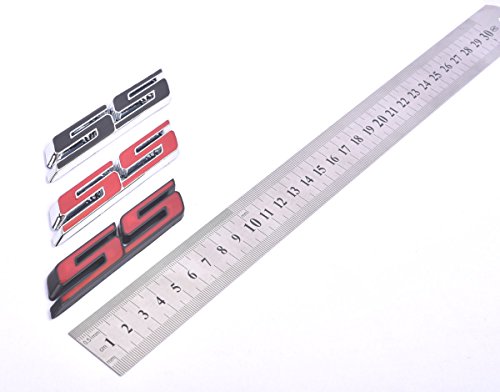 Image of Aimoll 2pcs SS Emblems ABS Sticker 3D Logo for Impala Cobalt Camaro 2010 2011 2012 2013 2014 2015 2016 2017. (Chrome Red)