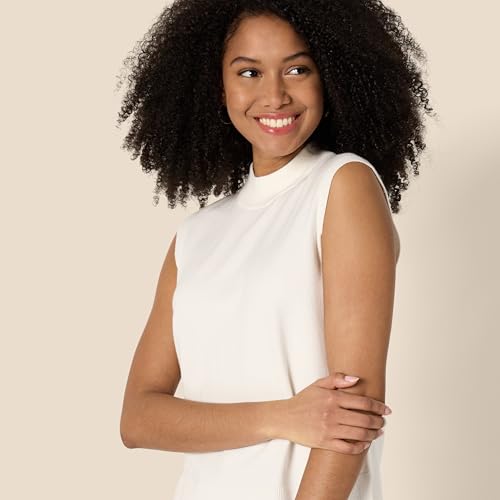 Amazon Essentials Women's Regular-Fit Cap Sleeve Pullover Mock Neck Sweater Top3