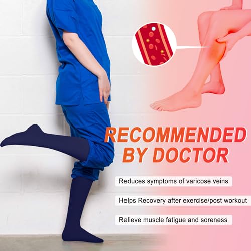 Image of Iseasoo 4 Pairs Compression Socks for Women Circulation-Best Support for Nurses,Running,Athletic,Travel