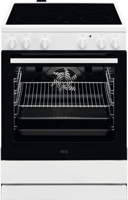 AEG CCB6200ABW Cuisinière Vitrocéramique 60cm 73L 7 Fonctions Air Brassé Multifonction Blanc Classe A