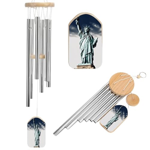Outdoor Wind Chimes, Statue of Liberty Printed Wind Chimes,Simple Wind Chimes,Curtain Wind Chimes for Home Decoration
