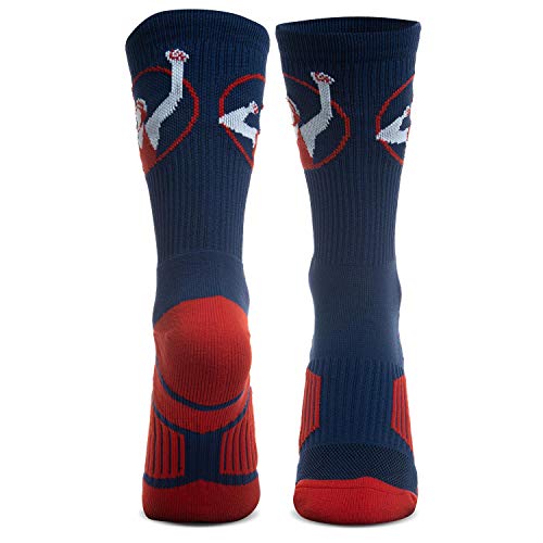 ChalkTalkSPORTS Wrestling Performance Crew Socks - Youth & Adult - Navy & Red - Wrestling Mid-Calf Socks2