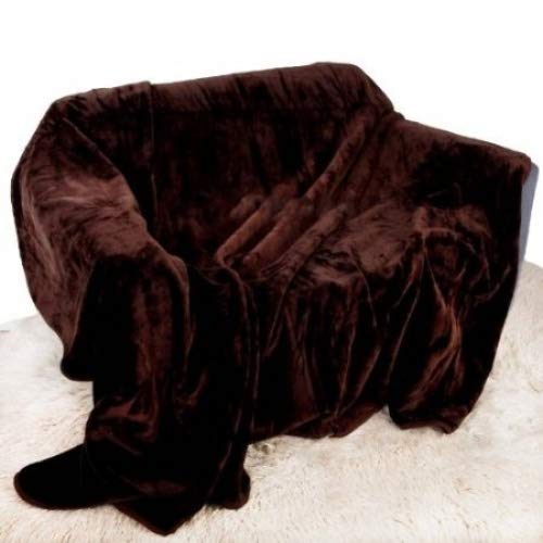 Quality Linen and Towels Chocolate Brown Mink Throw Luxury Soft Plush Large (150cm x 200cm- Suitable for Double Size Bed or 2 Seater Sofa) Sofa Bed Runner Bedspread Blanket