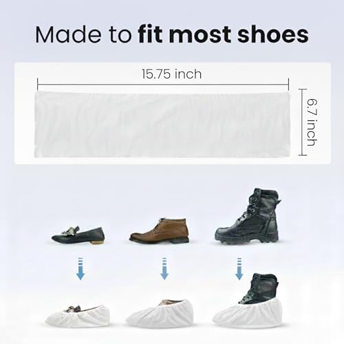 Image of Disposable Shoe Covers | Non-Woven Breathable Anti-Slip Foot Covers with Elastic | Not Waterproof | Indoor Hygiene for Hospital, Clinic, Home Cleaning & Visitors Use | Free Size