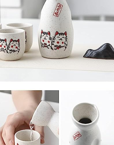 Juego de sake de cerámica de alta calidad estilo vintage con tazas para vajilla de sushi 4
