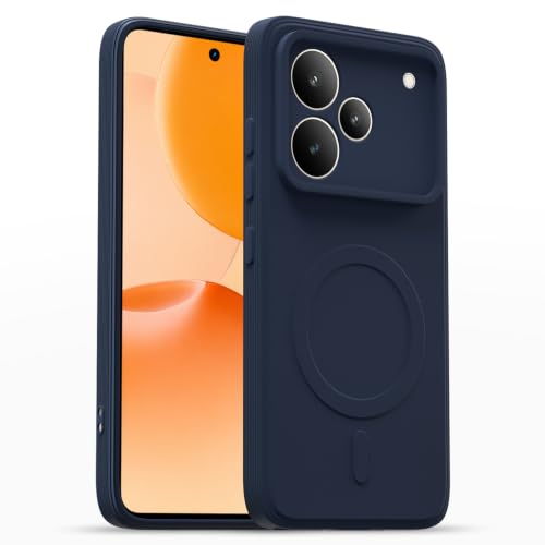Image of Pikkme Back Cover for Realme P4 Pro 5G Soft Matte Silicone Mag-Safe Design (Mag-Safe Not Support) Camera Protection | Slim Fit Bumper Cover (Blue)