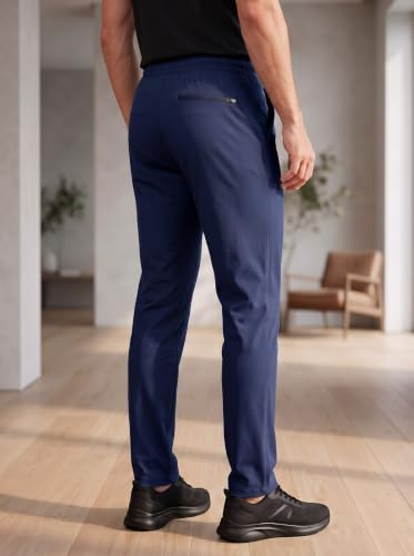 Image of SaintX Men's 4-Way Stretchable Athleisure Pants | Sweat Wicking Fabric | Slim Fit | Active - Sports Wear | Travel, Lounge & Casual Wear | Stylish Back Zipper Pocket | Available in Plus Size (ST06)