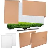 Feifeiya 5 Pcs Foam Mirror Box Set TV Box for Moving Picture Moving Include Large Case and Foam Flat Screen TV Cover Fits up to 65'' W x 36'' H for Art Display Protect Pack (40 x 60 x 4 Inches)