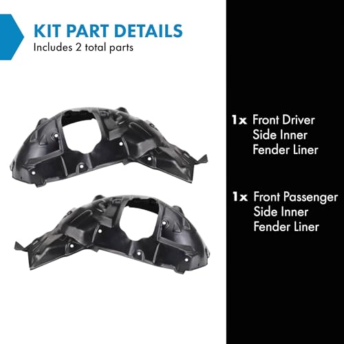 Image of TRQ Front Inner Fender Liner Set Compatible with 2006-2015 Mazda MX-5 Miata MA1250103 MA1251103
