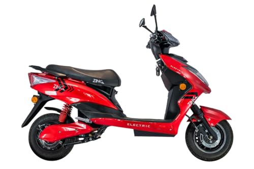 Image of Zing High Speed Electric Scooter With Charger - Romantic Red - Ex-Showroom