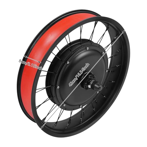 48V 1500W Electric Bike Conversion Kit - Front Wheel Hub Motor w/LCD Display & PAS Sensor, Fits 20\" Tire Bikes (Snow & Off-Road Compatible, Brushless Gearless Motor)